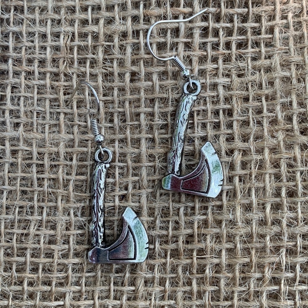 Nwt Handmade Axe Earrings
